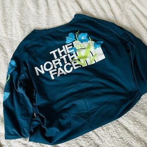 Northface, long sleeve size small blue with flowers